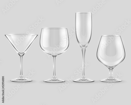 Vector: set of transparent glass goblets - EPS10 vector illustration set of transparent glass goblets - EPS10 vector illustration