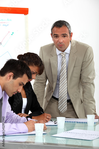 Photo: business colleagues on a vocational training business colleagues on a vocational training