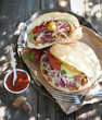 Fresh kebab on a plate