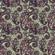 hand draw ornate seamless flower paisley design background