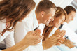 Clapping business people