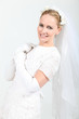 Woman in bride costume