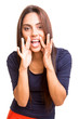 Beautiful mix race woman calling someone