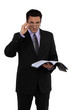 Businessman reading a document