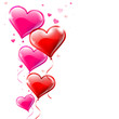 Vector: Heart shaped balloons flowing into the air Heart shaped balloons flowing into the air