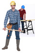 Photo: Two male carpenters Two male carpenters