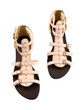Light pink leather ankle boot roman sandals