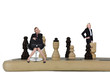 Photo: Two women on giant chessboard Two women on giant chessboard