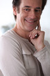 Man smiling.