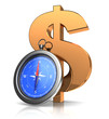 Illustration: compass and dollar sign compass and dollar sign