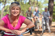 Foto: Two middle aged couple on bike ride Two middle aged couple on bike ride