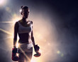 Young boxer woman
