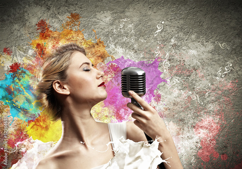 Photo: Female blonde singer Female blonde singer