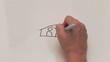 female drawing a house
