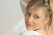 Portrait of blonde woman