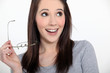 Young brunette smiling.