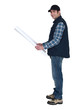 Photo: Tradesman reading a blueprint Tradesman reading a blueprint
