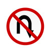 No u turn  sign