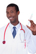 Man with syringe in hand