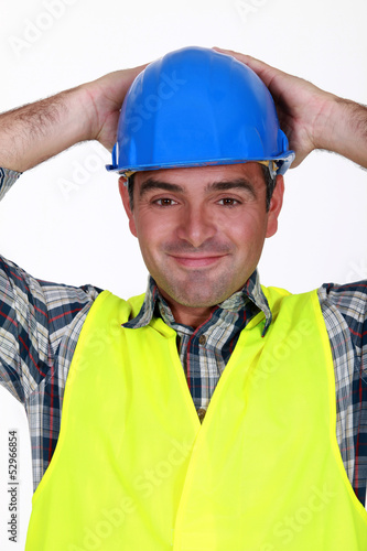 Photo: Relaxed construction worker Relaxed construction worker