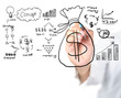 Photo: Businessman drawing get money with any process Businessman drawing get money with any process