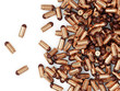 Heap of Gun Bullets isolated on white background