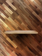 Empty shelf for exhibit on color wood. EPS 10