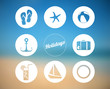Vector: Vector summer poster made from icons Vector summer poster made from icons
