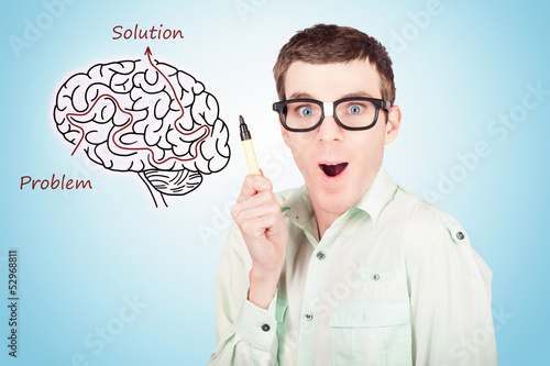 Photo: Brain businessman with creative idea illustration Brain businessman with creative idea illustration