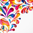 Rounded colorful arc drops. Decorative abstract background.