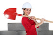 Foto: Woman with shovel Woman with shovel