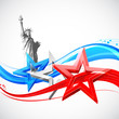 Statue of Liberty with American Flag