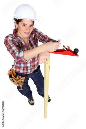 Photo: Female carpenter Female carpenter