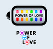 Power of love sticker concepts for gay pride events