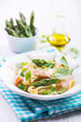 Photo: Pasta with salmon and asparagus Pasta with salmon and asparagus