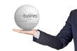 businessman with conceptual sphere