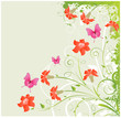 Vector: Grunge floral corner Grunge floral corner