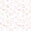 Baby toys cute cartoon set seamless pattern