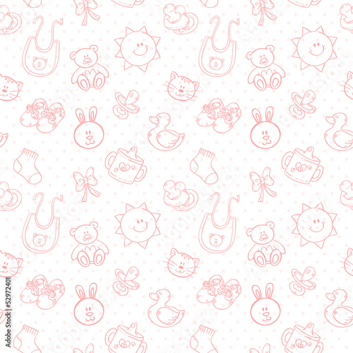 Vector: Baby toys cute cartoon set seamless pattern Baby toys cute cartoon set seamless pattern