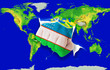 Fist in color  national flag of uzbekistan    punching world map