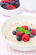 Photo: healthy breakfast - oatmeal with fresh berries, bowl of berries healthy breakfast - oatmeal with fresh berries, bowl of berries
