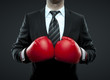 businessman in boxing gloves