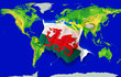 Fist in color  national flag of wales    punching world map