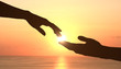 hands and sunset
