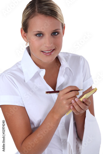 Photo: waitress waiting order waitress waiting order