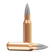 Group of Rifle Bullet isolated on white background