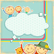 Kids in abstract background