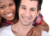 happy interracial couple