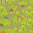 Vector: colourful seamless pattern with streets and roads colourful seamless pattern with streets and roads