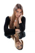 Foto: Woman sat thinking Woman sat thinking